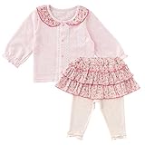 (チャックル) chuckle *スウィートガール*襟付きブラウス&スカート付きスパッツセット ピンク 60-70cm P3172-70-20