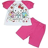 【本体綿100％】2017年 夏物 HELLO KITTY ハローキティ メッシュ 半袖パジャマ ピンク◇80cm
