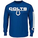 Indianapolis Colts nflメンズ長袖Primary受信機Tシャツ S