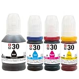 GI-30 (BK/ブラック) + GI-30 (C/M/Y)【4色セット】 最新 互換 インクボトル 30 GI-30BK GI-30C GI-30M GI-30Y インク 純正と併用可能 Canon キャノン (対応機種: G5030 G6030 G7030 GM4030 GM2030)【STAR JET製】