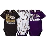 2016 Gerber Baby Boys Baltimore Ravensボディスーツ3パックサイズ0 / 3ヶ月