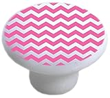 CarolinaハードウェアとDecor 2326ピンクChevronセラミックキャビネットドレッサー引き出しノブ