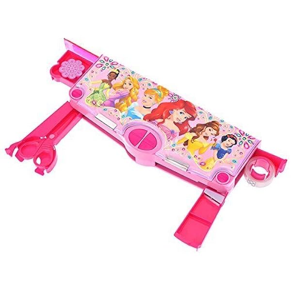 Amazon ディズニー公式 Disney Princess ディズニープリンセス 多機能 筆箱 ペンケース アリエル シンデレラ 鉛筆 消しゴム 定規 ハサミ テープ 鉛筆削り付 入学祝い プレゼント 女児 ペンケース 文房具 オフィス用品