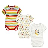 エルフ ベビー(Fairy Baby)ベビー肌着 ボディスーツ 半袖 3枚セット 可愛い 女の子 6M 動物柄