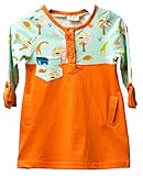 オリガニー ジャングル タビーカラー スリーブドレス ウェストポケット付きコーラルピンク 12-18か月 (並行輸入)