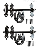 デラックスHorseshoeバーンStallドアドロップラッチ、ゲートラッチ 9Wx4H