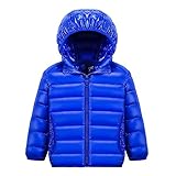 【YW】ダウンジャケット ファスナー帯帽ダウンジャケット無地のダウンジャケット (160cm, 靑い)