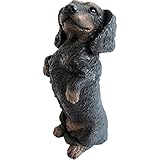 High Quality Sculpture, Small, Sitting Pretty Black Dachshund