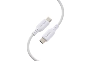 エレコム USB Type C ケーブル 1m 60W PD対応 やわらか 高耐久 シリコンメッシュ ケーブルバンド付き 【 iPhone(15以降)/MacBook/iPad/Galaxy/Android など対応 】 ホワイト MPA-CCECSM10WH