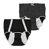 西松屋 EDM 2枚組産褥ショーツ（ドット・無地レース）【M-L・L-LL】 マタニティ L-LL ブラック