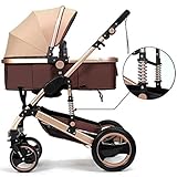Belecoo??Luxury Newborn Baby Foldable Anti-shock High View Carriage Infant Stroller Pushchair Pram(G