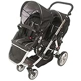 Babyroues Letour Deluxe Duet Stroller, Transforms to Single Stroller. Black by Baby Roues [並行輸入品]