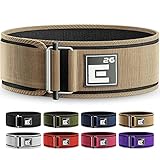セルフロック式ウェイトリフティングベルト - プレミアムウェイトリフティングベルト 本格的な機能フィットネス、ウェイトリフティング、オリンピックリフティング選手用 - リフティングベルト 男女兼用 (Lサイズ、コヨーテブラウン)