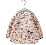 新生児祝う　ベビー　子供服　お食事用スタイ　スモック　エプロン　うわっぱり　防水　防汚　洗いやすい　快適　柔らかい　綿製 　着丈約38cm（０－１歳）