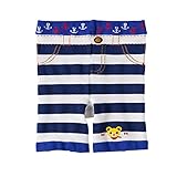 MIKIHOUSE(ミキハウス)イカリマーク＆リボン プッチー＆うさこボーダー５分丈スパッツ （80cm・90cm・100cm） ８０cm,紺×白