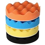 4枚入りセット バフ研磨 スポンジパッド カー研磨用 電気ドリル用 ポリッシャー用 マジックスポンジ 125mm