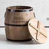 【スツール おしゃれ】 樽スツール 『座れる＋収納＋おしゃれ』なアイテム 29.5cm高 天然木使用 木製 レトロ Mサイズ