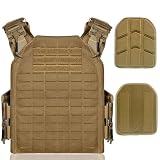 [CATNOINU] タクティカルベスト 軽量 サバゲー用 プレートキャリア 実物 MOLLE モール対応 1000Dナイロン素材 レーザー切断 戦術 ベスト 通気 汗取り用インナーパッド付き サイズ調整可能 マルチカムトロピック