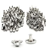 両面カシメ 足7mm 頭6mm 小 シルバー 100組 手芸 レザークラフト ハンドメイド パーツ 革タグ キーホルダー補強 クラフトパーツ屋