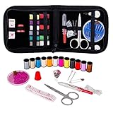 chrikathy Mini Sewingキットポータブル旅行緊急初心者裁縫TailorホームオフィススクールSuppliesツールブラック携帯ケースアクセサリーギフトfor Mother Girl 
