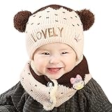 男女　Lovely 2点セット（帽子＋マフラー）４色　かわいい ベビー 帽子　女の子　春/秋/冬 防風・防寒・保温　ベビー　ニット帽 男の子　ベビー　ハット/帽子/キャップ/ハット　子供用/幼児/キッ