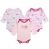 エルフ ベビー(Fairy Baby)ベビーロンパース ボディスーツ 肌着 長袖 女の子 3枚セット(サイズ：4-6M) [004]