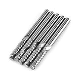 Akozon 5pcs 3.175mm（1/8"）シャンクシングルフルートエンドミルミーリングカッタータングステンカーバイドツールCNCビット