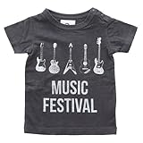 jeans-b. 2nd　ジーンズベーセカンド　 music Tシャツ (チャコールグレー) 130cm