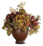 Nearly Natural 4680 Autumn Hydrangea with Round Vase, Multi Color by Nearly Natural [並行輸入品]