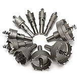 MoToNa 10PCS 超硬 ホールソー セット ドリルビット 16mm、18mm、19mm、22mm、25mm、30mm、35mm、42mm、50mm、53mm 切削 工具 DIY 穿孔 掘削 電