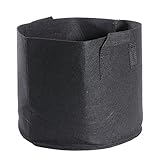 OUNONA 栽培バッグ 植物バッグ 布プランター 植物保育袋 園芸用 ガーデン 植え袋 鉢 栽培 通気性 30x25cm - ブラック