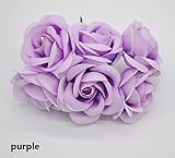 30pcs人工花シルクバラヘッドウェディングデコレーションパーティーFakeスクラップブックFloral Wreathホームアクセサリー One Size パープル SHRZH32809342911-