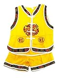 子供用チャイナカンフー着　黄地 双龍　袖無 XXL
