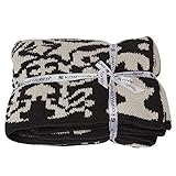 Kashwere カシウェア DAMASK BLANKET ダマスク ブランケット Gray/Malt Dk Gray / Malt ダークグレーxモルト T-30-920-52 [並行輸入品]