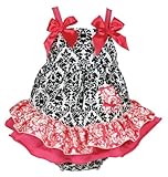 Stephan Baby Swing Top and Ruffled Diaper Cover, Little Diva Hot Pink and Black, 18-24 Months by Ste
