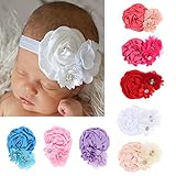 Domybestベビーヘアバンド フラワー カチューシャ キッズ 弾力性ある 8色セット 新生児 赤ちゃん 髪飾り ヘアアクセサリー 出産祝い 内祝い お宮参り 誕生日 100日記念 こどもの日 記念