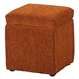不二貿易 玄関 腰掛け 収納ボックススツール アーサー 濃い オレンジ 50364