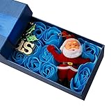A-SZCXTOP ソープフラワー メリークリスマス 造花 フラワーソープ 27個セット 石鹸 バラ ギフトボックスを付き サンタクロース人形 ぬいぐるみ ローズ プレゼント