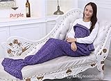 30 袋繭マットレスソファニット毛布 195 * 95 大人ハンドメイドマーメイドテールブランケットかぎ針編みの人魚姫人魚姫の毛布の尾の部分を寝