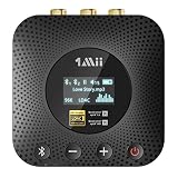 1Mii Bluetooth レシーバー LDAC/APTX HD/APTX LL 低遅延/AAC/SBC オーディオ 対応、 ブルートゥース 受信機 3.5mm イヤホンジャック AUX RCA 光 同軸 出力、DAC Bluetooth 5.3 Hi-Fi 384kHz/32bit、車/スピーカー/アンプ用、OLEDディスプレイ付き B06HD+