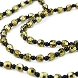 CC Christmas Decor 31464606 30 in. Elegant Contemporary Style Black & Gold Beaded Christmas Garland 
