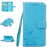 UNEXTATI Galaxy Note 5 ケース 高品質 PUレザー 手帳型ケース 衝撃吸収 カバー カード収納 全面保護 Samsung Galaxy Note5 用 Case Cover (ブ