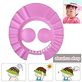 シャワーキャップ シャワー帽子 シャンプーハット 用防水帽 お風呂 洗髪用幼児 サイズ調節可能ピンク 防水 (ピンク)