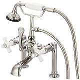 Water Creation F6-0006-05-PX Vintage Classic 7-Inch Spread Deck Mount Tub Faucet with 6-Inch Risers 