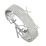 女性用ブレスレット、gillberryクリスタルラインストーンウェディングブライダルブレスレットバングルリストバンド