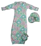 Woombie Indian Cotton Gowns Plus Hat, Spring Fling, 16-23 Lbs by Woombie [並行輸入品]