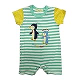 【SiShuNon/シシュノン】ペンギン親子BDロンパース ベビー服 子供服 男の子 ペンギン 親子 ボーダー ロンパース 70 7 ブルー