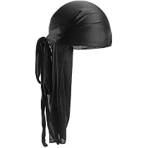 AUXA Silky Durag Caps Long Tail Turban 