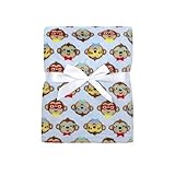 Baby Gear Plush Velboa Ultra Soft Baby Boys Blanket 30 x 40, Hipster Monkeys by Baby Gear
