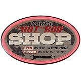 (セット) Dad 's Garage Hot Rod Shop LEDロープ照明Oval Sign w /電池